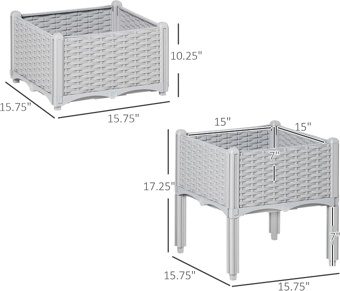 Outsunny 2 Piece Raised Garden Bed - Image 7
