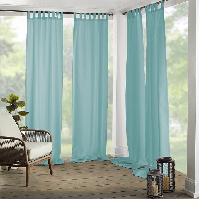 Elrene Home Fashions Matine Weatherproof Tab-Top Indoor/Outdoor Solid Color - Image 2