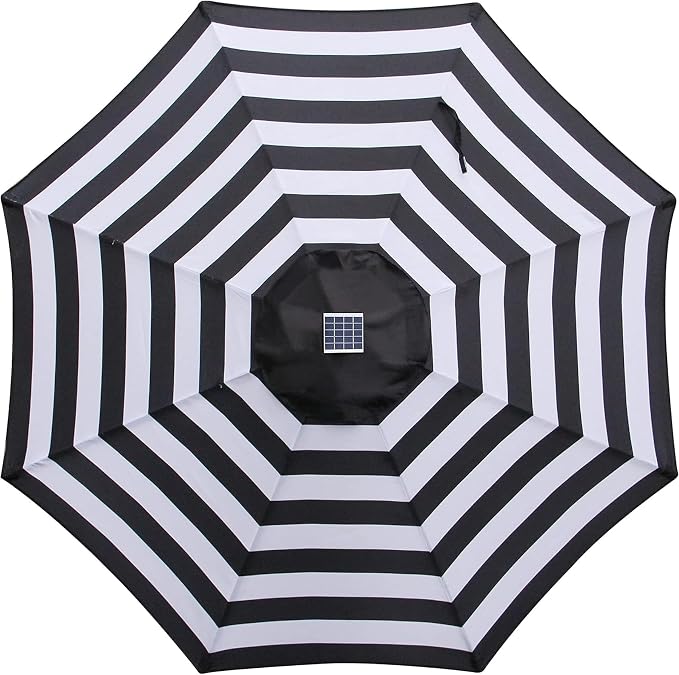 Blissun 9 ft Solar Umbrella 32 LED Lighted Patio Umbrella Table Market Umbrella - Image 4