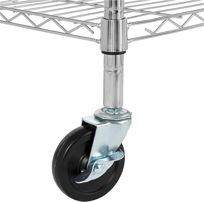 Amazon Basics 5-Shelf Adjustable, Heavy Duty Storage Shelving Unit on 4" Wheel - Image 4