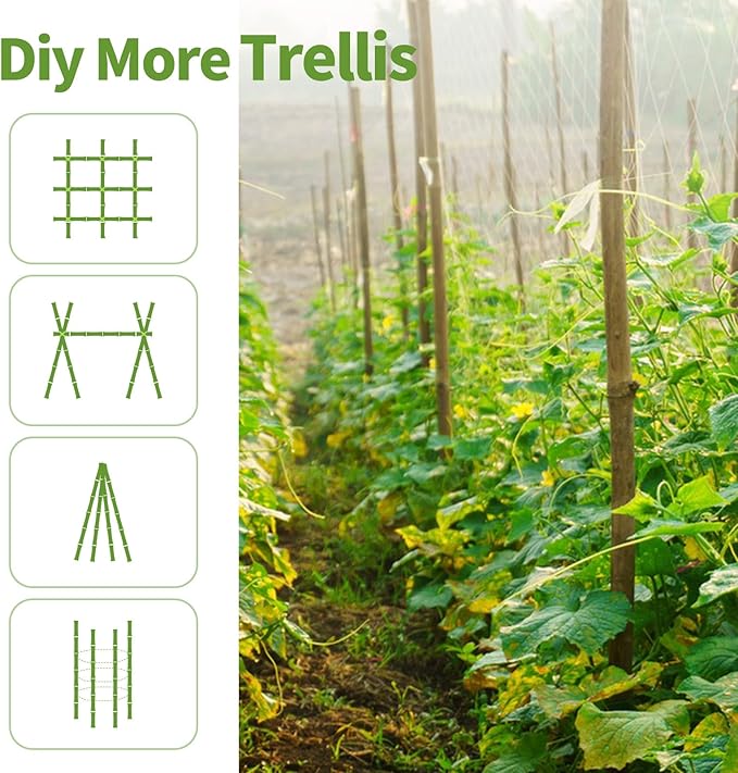 Plant Stakes, 4.8 FT Natural Bamboo Garden Stakes, Bamboo Sticks - Image 4
