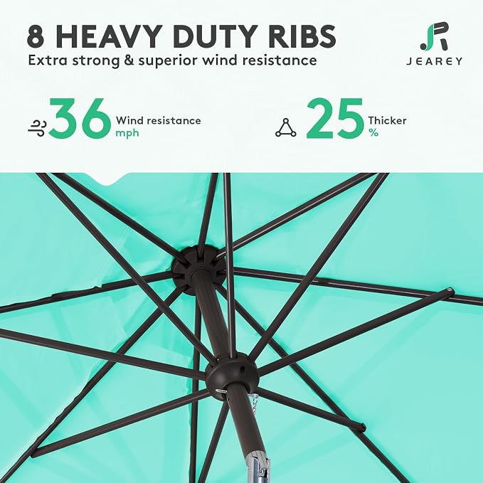 JEAREY 9FT Outdoor Patio Umbrella Market Umbrella - Image 4