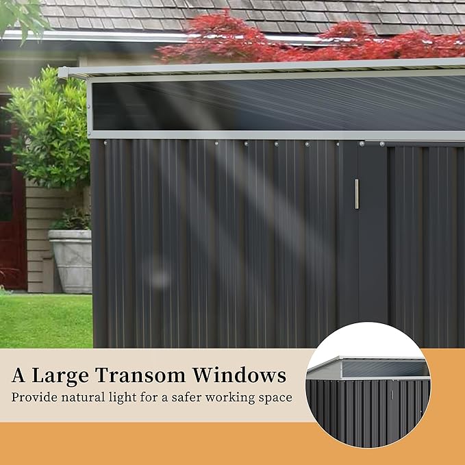 Vongrasig 5 x 3 x 6 FT Outdoor Storage Shed Clearance, Metal Garden Shed - Image 4