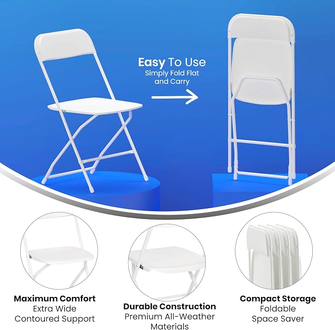 Flash Furniture Hercules Series Big & Tall Stackable Plastic Folding Chairs - Image 8