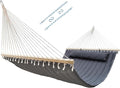 Double Hammock with Quilted Fabric and Spreader Bars, Longer and Sturdier by GOCAN