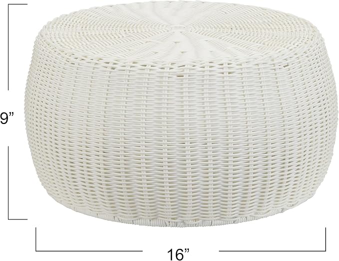 Resin Wicker Storage Stool or Side Table - Image 2