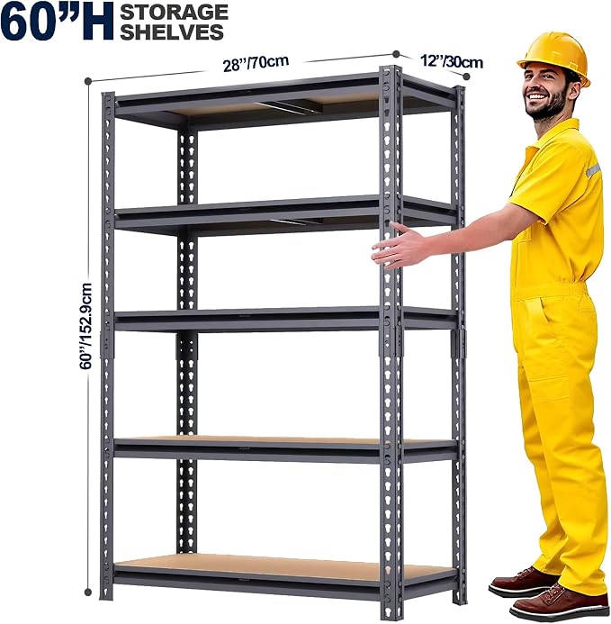Garage Shelving, 2400 LBS Metal Storage Shelves, Adjustable Shelving Rack - Image 3