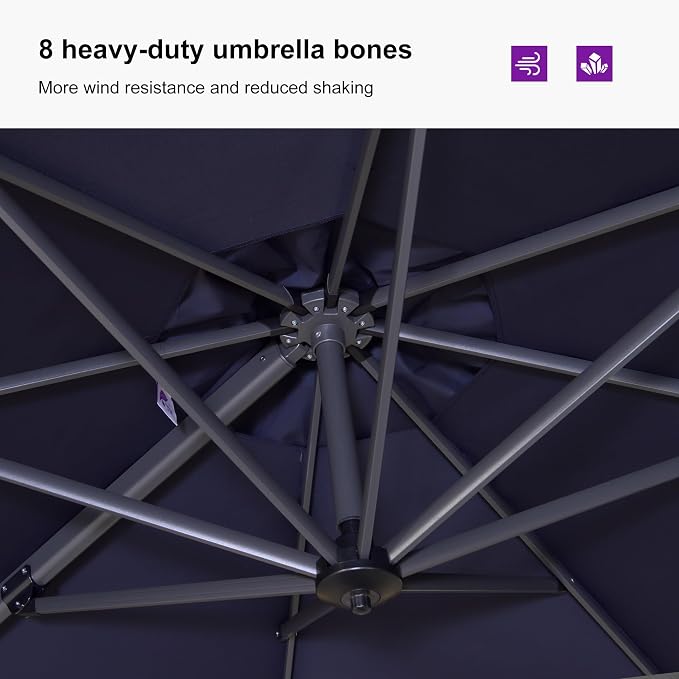 PURPLE LEAF 9'×11.5' Cantilever Patio Umbrella - Image 6
