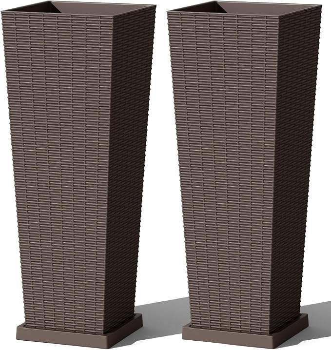 Greesum Set of 2 Tall Plastic Planters by BuynowfromGreesum
