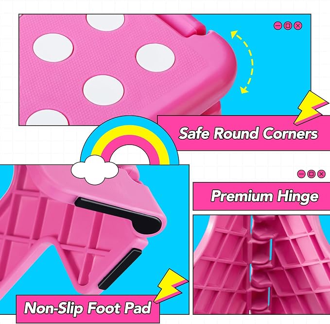 Delxo Folding Step Stool, 13 inch Non-Slip Foldable Stools - Image 6