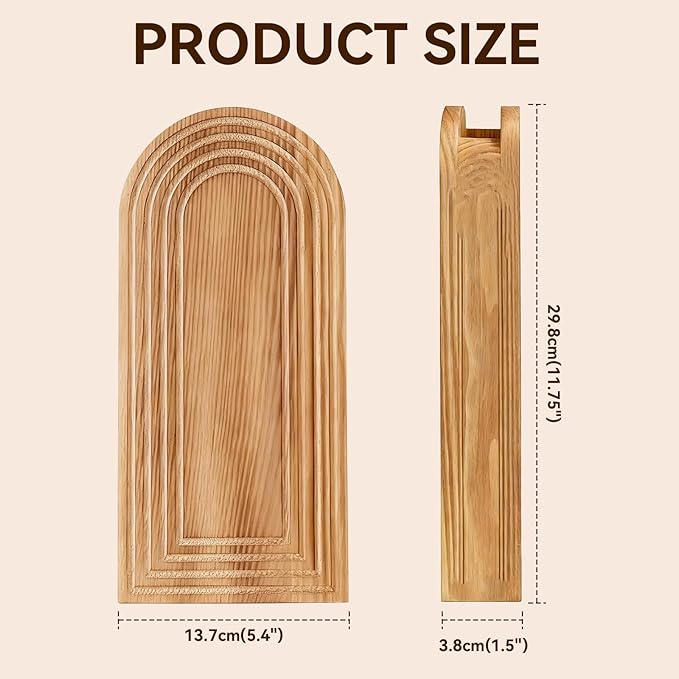 2 Pack Wooden Wall Vase Set, Boho Hanging Planter - Image 7