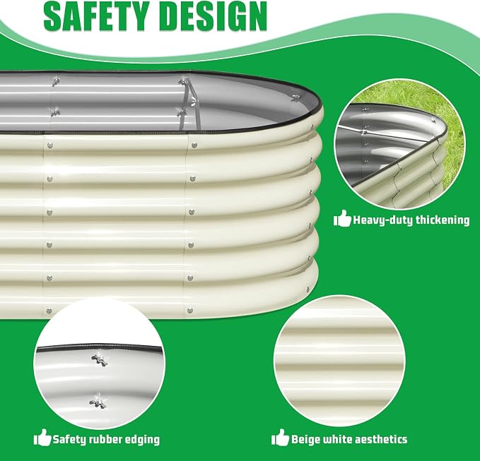 SnugNiture 4x2x1.5ft Raised Garden Bed Outdoor, Oval Raised Garden Bed Kit - Image 3