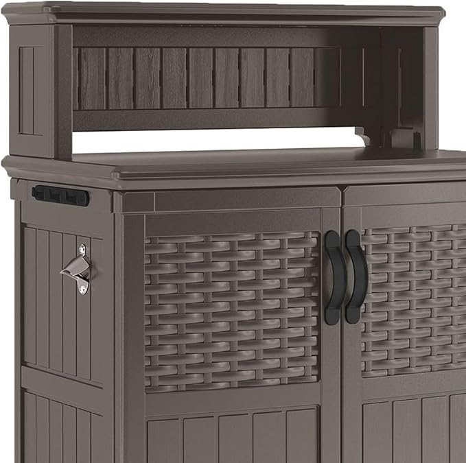 Suncast Patio Plastic Storage and Prep Station - Image 9