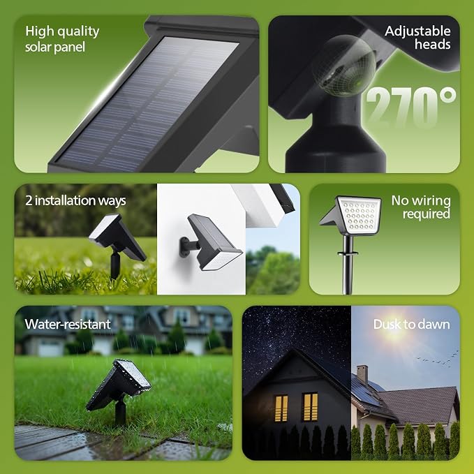 Philips 2 Packs Solar Spot Lights Outdoor Waterproof, 28 LED 3000K Solar - Image 2