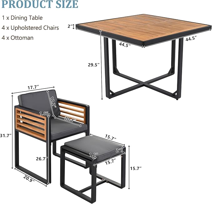 Merax 18 Pieces Outdoor Dining Set - Image 2