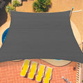 8'x8' Sun Shade Sail Curved Commercial Outdoor Shade Cover Dark Grey Rectangle by OOTONAT