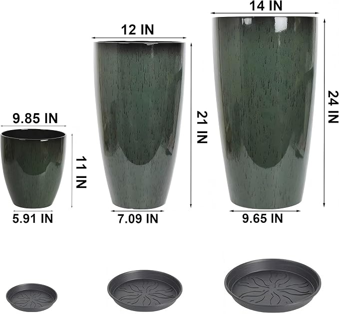 24, 11 Inch Large Plastic Planters - Image 4