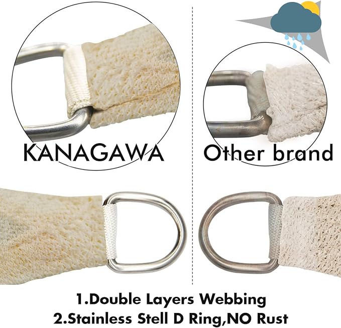KANAGAWA 6'X14' Cream Custom Size Sun Shade Sail Rectangle UV Block Canopy Cover - Image 5