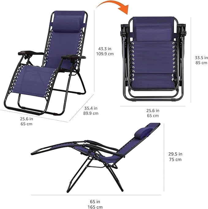 Amazon Basics Outdoor Patio Zero Gravity Lounge Chair - Image 3