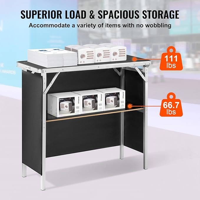 VEVOR Folding Portable Bar Table, Tradeshow Podium Table - Image 5