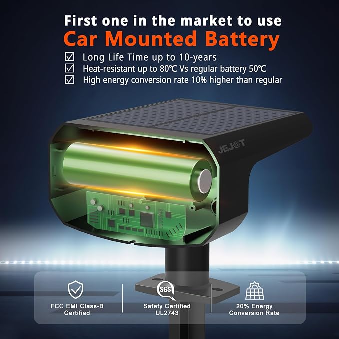 Solar Spot Lights Outdoor Waterproof IP65, 6 Pack, Cool Light, 2 Lighting Modes - Image 3