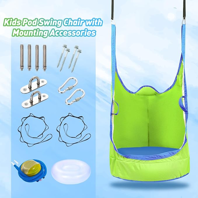 YAERSI Upgraded Kids Pod Swing Chair, Child Hanging Hammock Chair - Image 7