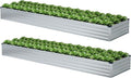 2 Pack 12x4x1FT Galvanized Raised Garden Beds Kit Outdoor Metal Gardening by Meberam