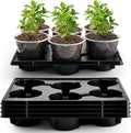30 Pack 6 Inch Clear Nursery Pots and 5 Pack 6 Cell Round Plant Pot Trays by RooTrimmer