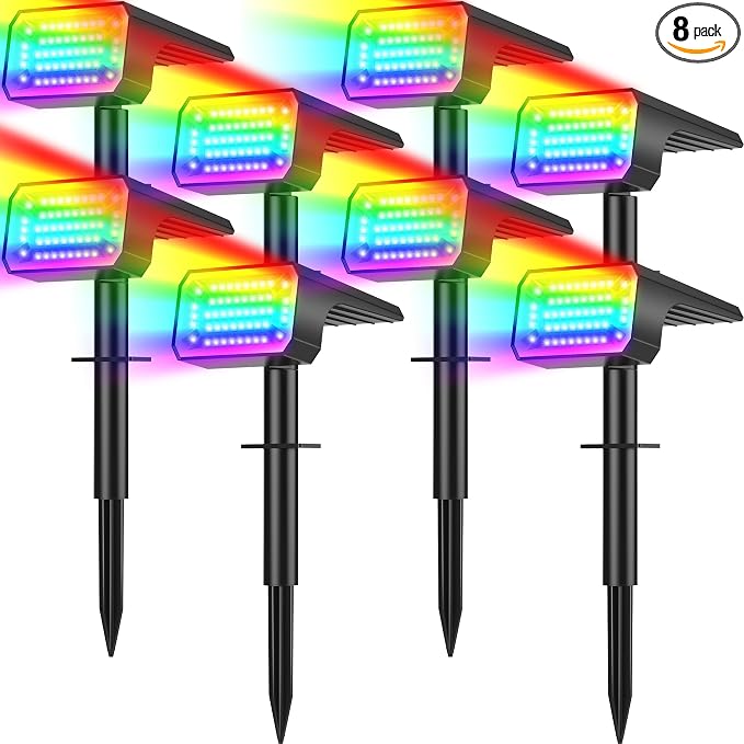 Solar Color Changing Spot Lights Outdoor Waterproof IP65, 2-in-1 Landscape by NACINIC