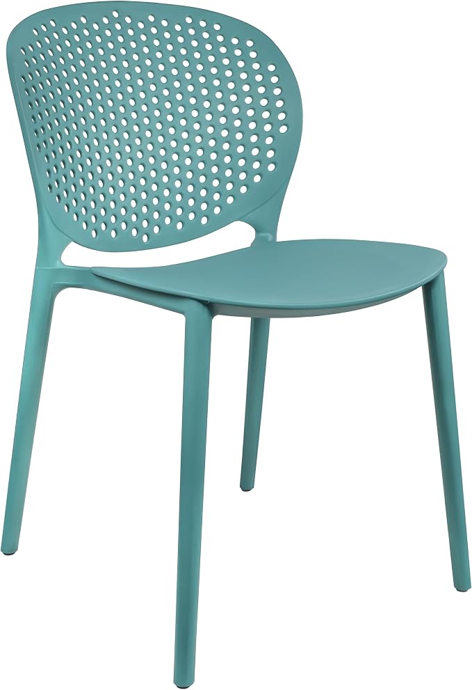 2xhome Set of 3 Patio Dining Chairs | Modern Stackable Outdoor Pool Side Chair - Image 7