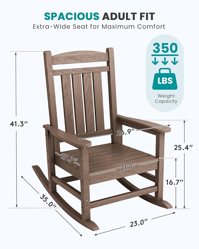 SERWALL HDPE Outdoor Rocking Chair - Image 3