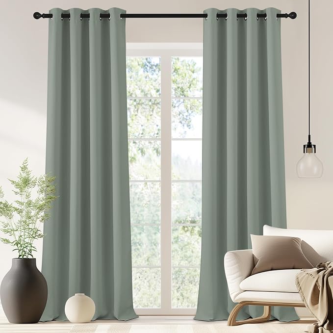 NICETOWN Blackout Drapery Curtain Panel 90 inches Long by NICETOWN