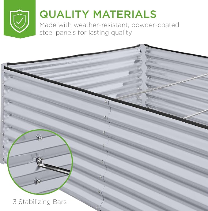 Best Choice Products 8x4x2ft Outdoor Metal Raised Garden Bed, Deep Root Planter - Image 7