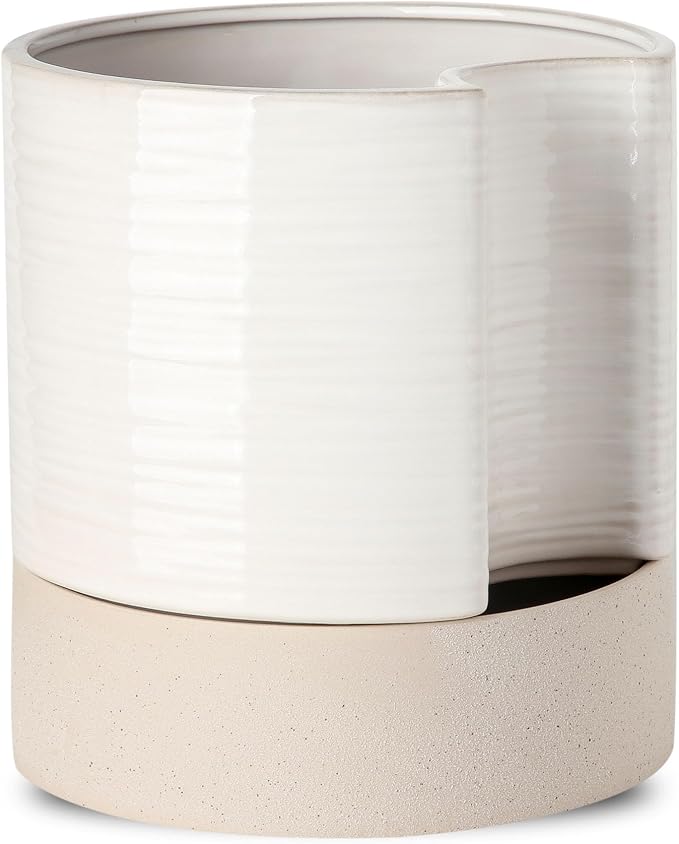 Nihow Self Watering Plant Pot: 8 Inch Ceramic Planter by Nihow