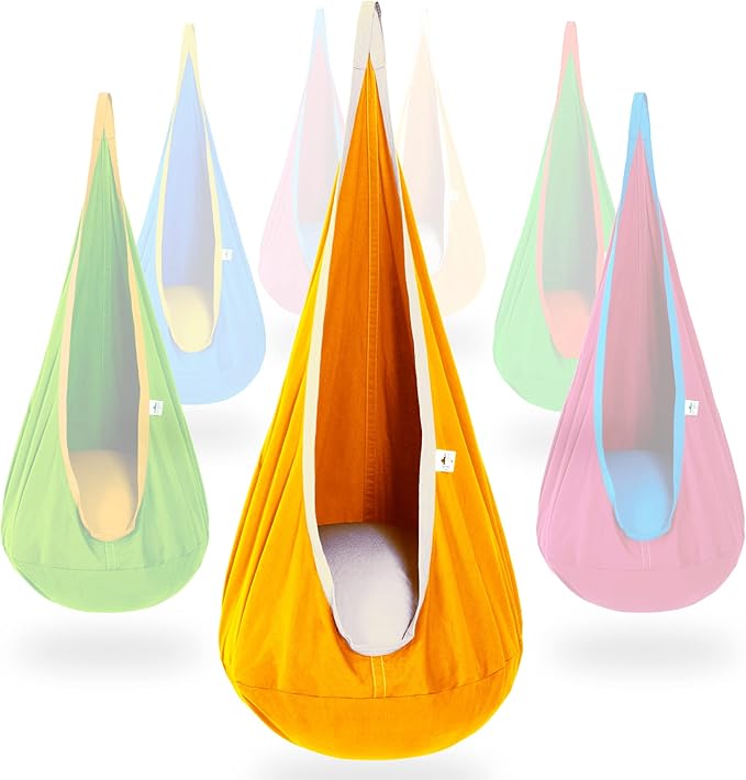 OUTREE Kids Pod Swing Seat, Cotton Child Hammock Swing Chair, Sensory Swing by WelcometoOUTREEsworld