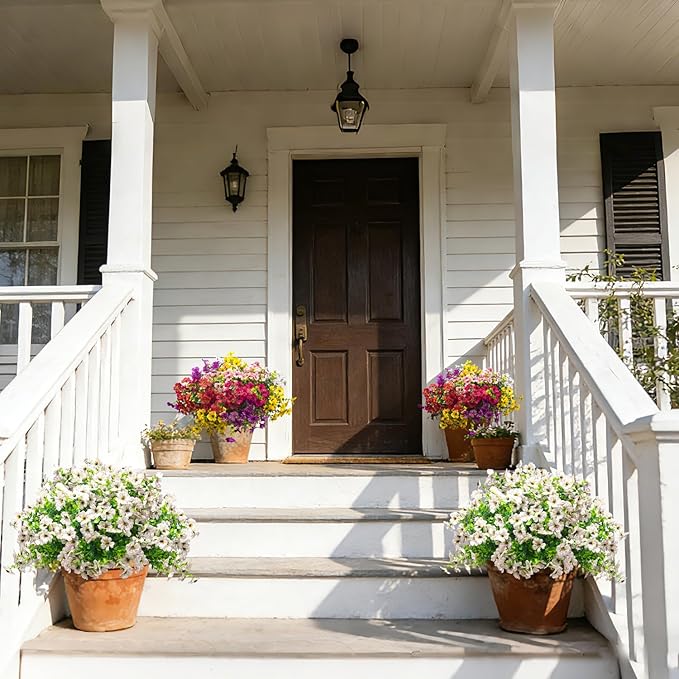 20 Bundles Artificial Flowers for Outdoors, UV Resistant Fake Plants Flowers - Image 3