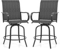 Giantex Set of 2 Swivel Outdoor Bar Stools, All-Weather Bar Height Patio Chairs by Giantex