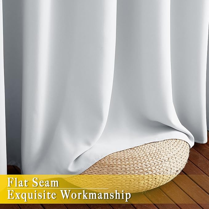 NICETOWN Greyish White Sliding Door Curtain 118 inch Length, Grommet Room - Image 7