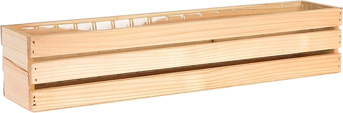 20" Rectangular Rustic Wood Planter - Image 2