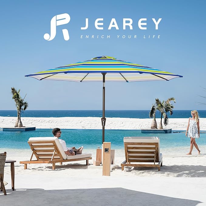 JEAREY 9FT Outdoor Patio Umbrella Outdoor Table Umbrella - Image 6