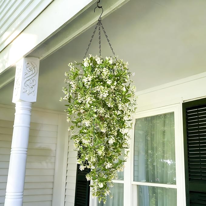 Waipfaru 4pcs Fake Hanging Plants, Artificial Hanging Flowers Faux Ivy Pothos - Image 2