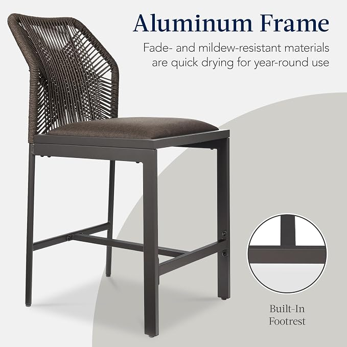 Best Choice Products Indoor Outdoor Counter Height Bar Stools Set of 2 - Image 6