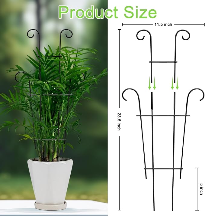 Plant Trellis for Potted Plants 2p, Larger 23in Garden Trellis for Climbing - Image 6