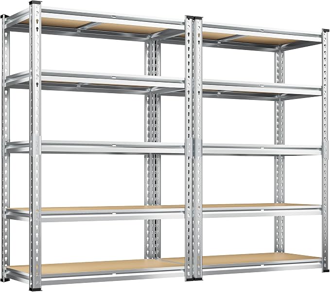 REIBII Garage Shelving, 5 Tier Storage Shelves Load 2400LBS, Adjustable Garage by REIBII