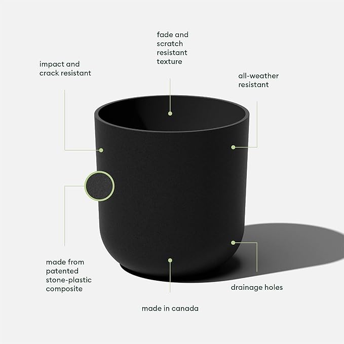 Veradek Round Black Plastic Planter Pots - Image 2