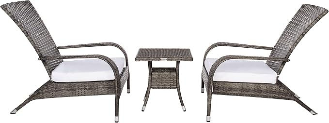 SAFAVIEH Outdoor Patio Furniture Collection Edna 3-Piece Lounge Set - Image 3