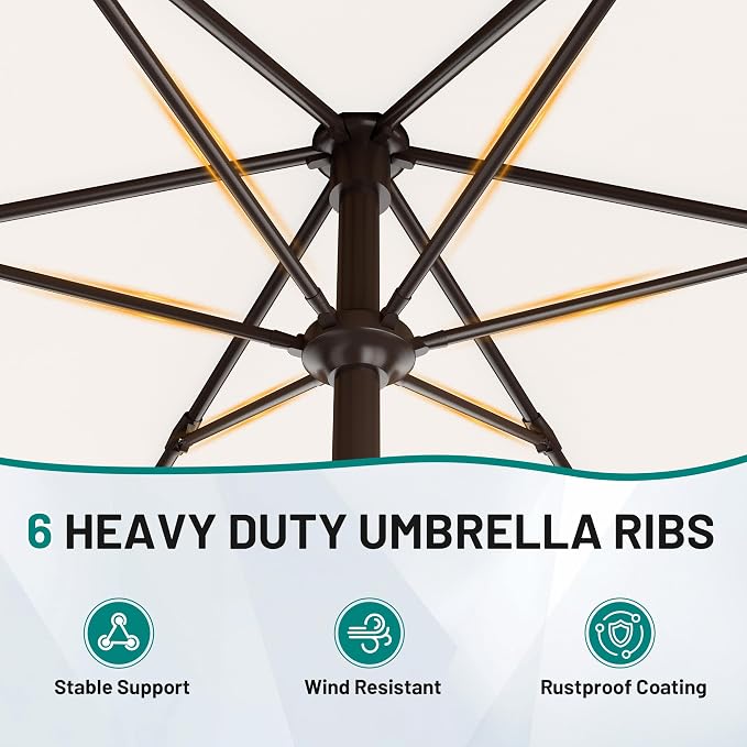 AreShark 7.5FT Patio Umbrella Table Market Umbrella - Image 7