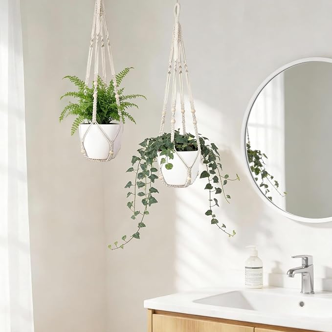 Macrame Plant Hanger for 4-12 Inch Pot Indoor Crochet Hanging Plant Holder - Image 3