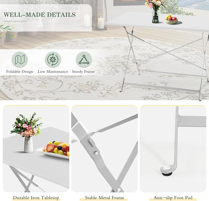 MELLCOM 5-Piece Foldable Patio Dining Set - Image 4