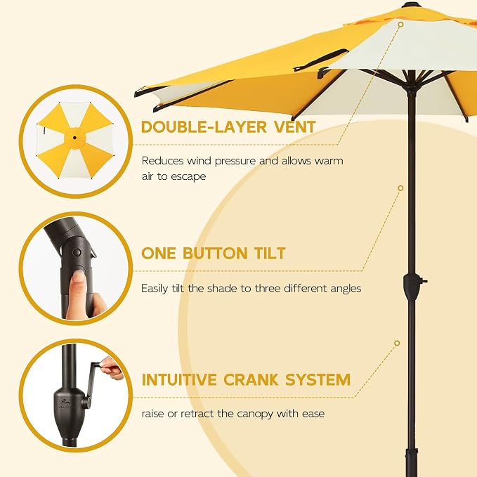 Abba Patio 9FT Lyon Outdoor Patio Umbrella Outdoor Table Umbrella - Image 4